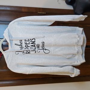 Lashes, Ripped Jeans and Jesus Hoodie- XL